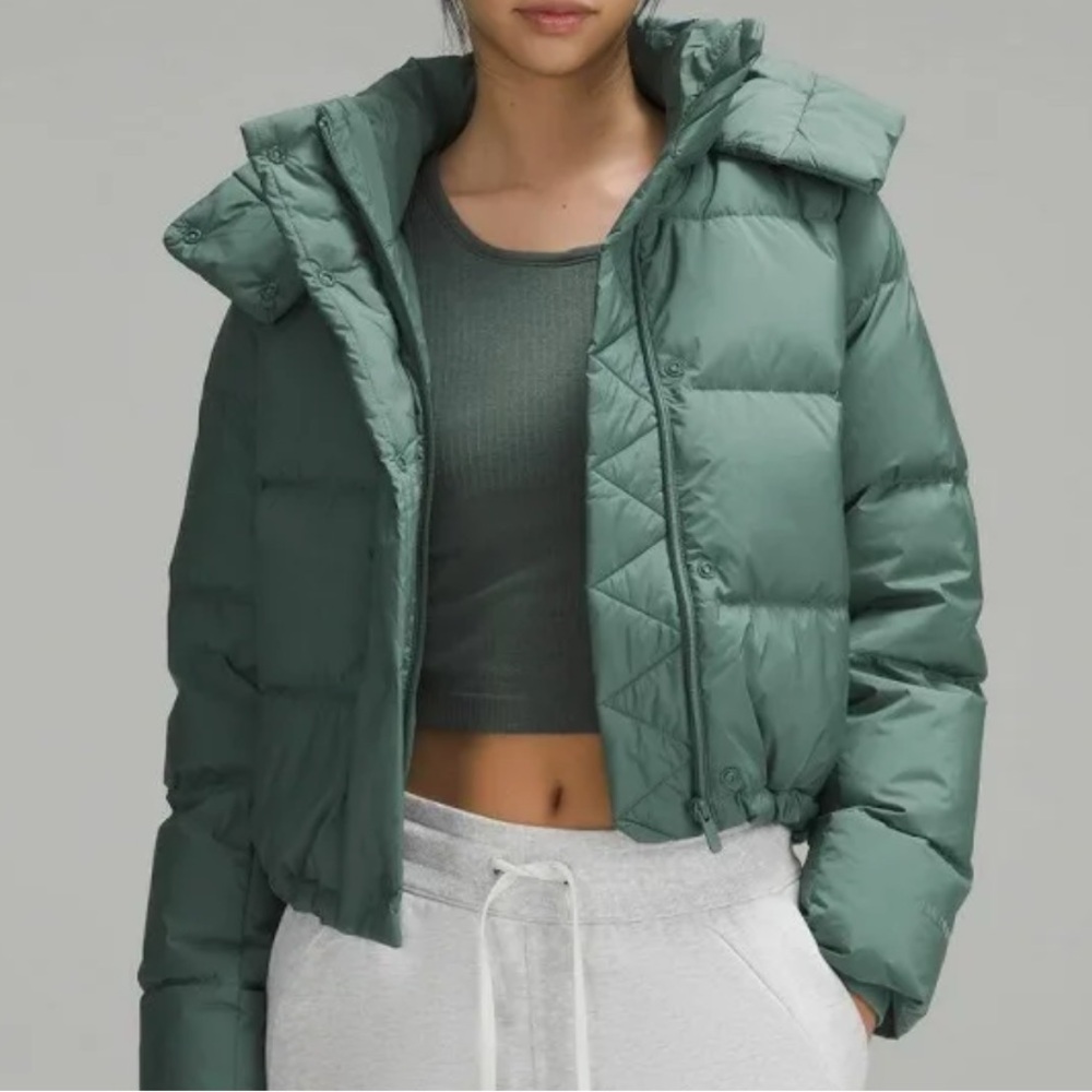 Lululemon Green Wonder Puffer Cropped Jacket